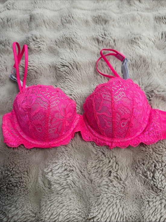 PINK Victoria's Secret Other - PINK Victoria's Secret Hot Pink Lace Push-Up Bra